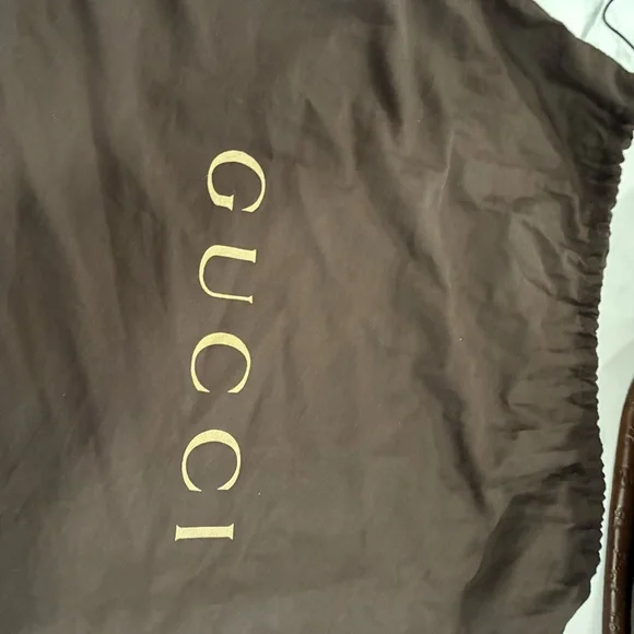 Gucci Embossed Brown Leather Hobo Bag. Size 14.5x13 Tall. - Picture 8 of 10
